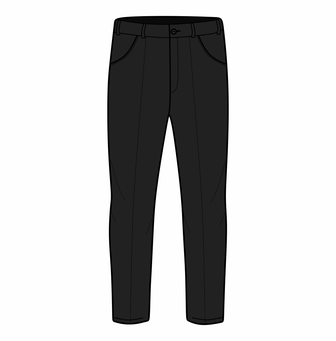 SLIM FLAT FRONT TROUSER BLACK (AGE 7-13)