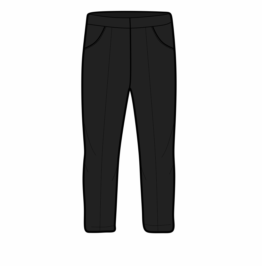 PULL ON SLIM FIT TROUSER BLACK (AGE 4-6)